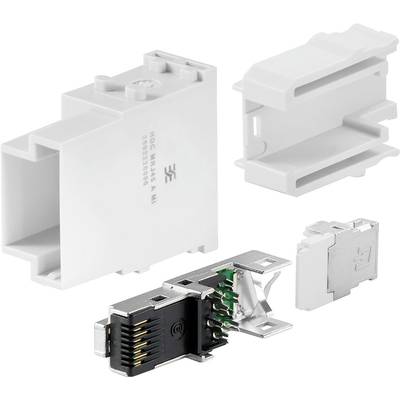 Plusieurs composants d'un élément modulaire, comprenant des parties de boîtier et un connecteur avec des circuits visibles.