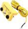 Appareil de mise à la terre ESD jaune avec deux bornes de connexion noires et un câble jaune. Étiqueté 'Point de mise à la terre ESD'.