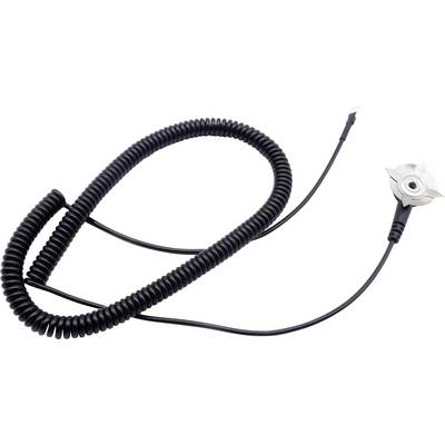 Câble spiralé avec extension amovible de jack, couramment utilisé dans les appareils audio ; design noir.