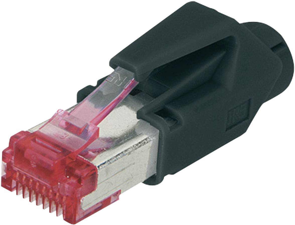 Digitus A-MO6 8/8 HRS Fiche modulaire RJ45 CAT 6, blindée, avec manchon anti-courbure A-MO6 8/8 HRS mâle, droit Nombre d