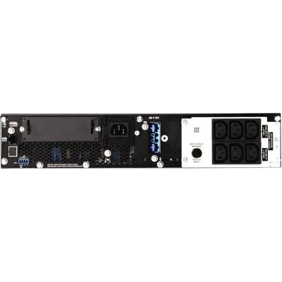Dos d'un appareil électronique avec différents ports, y compris un port USB, une prise d'alimentation et plusieurs prises.