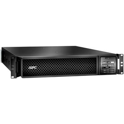 Un appareil d'onduleur (UPS) noir en rack avec un affichage numérique sur la droite indiquant 'Output 230,0 V'. Le logo de la marque est visible à gauche.