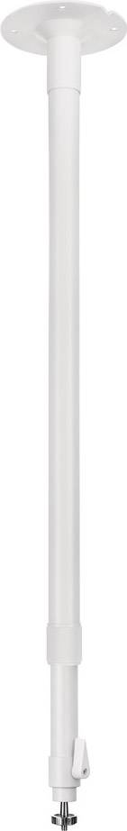 Manche télescopique blanc, ajustable, avec poignée ronde en plastique, adapté pour le nettoyage ou les accessoires de peinture.