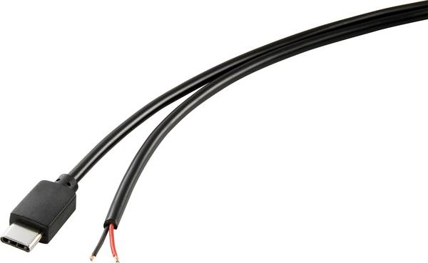 TRU COMPONENTS  Câble d'alimentation Raspberry Pi® [1x USB-C® mâle - 1x extrémité(s) ouverte(s)] 1.00 m noir
