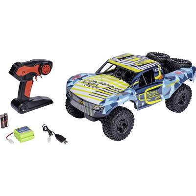 Carson Modellsport Amphi Pow.Truck jaune brushed 1:10 Auto RC électrique Short course 4 roues motrices (4WD) prêt à fonc