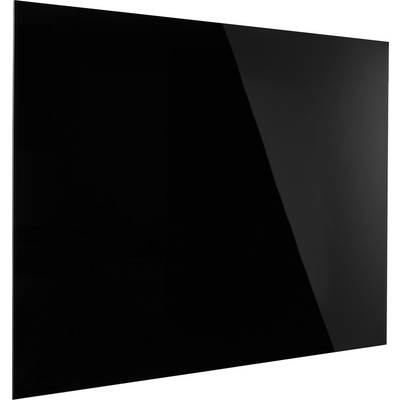Panneau rectangulaire noir, brillant, à surface réfléchissante, ne montrant aucun autre détail ou motif.