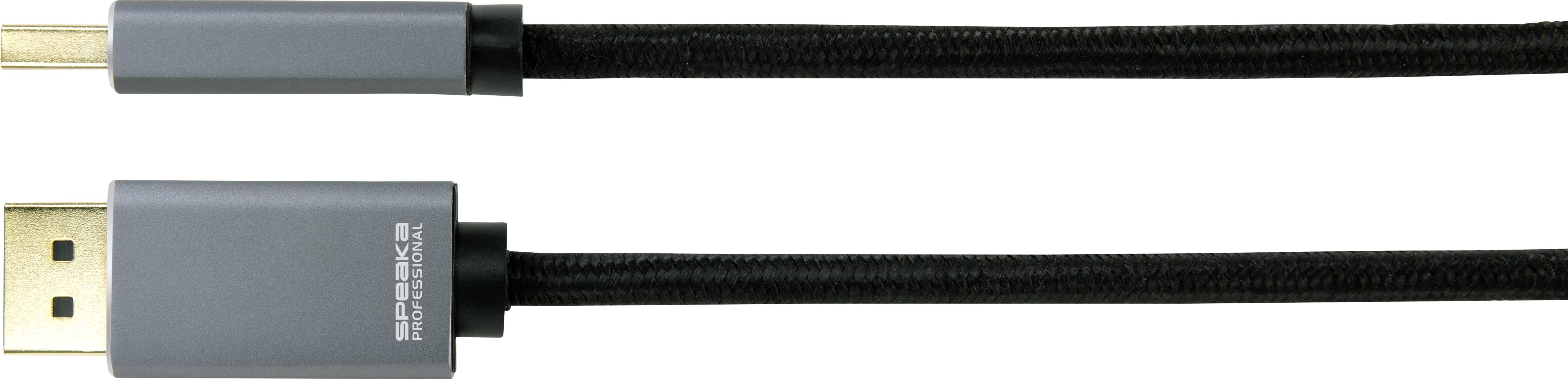 Câble de raccordement SpeaKa Professional DisplayPort Fiche mâle DisplayPort, Fiche mâle DisplayPort 1.00 m noir SP-8993-2