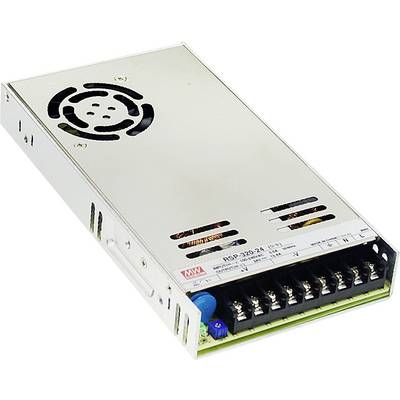 Bloc d'alimentation fin avec boîtier métallique et fentes de ventilation, plusieurs bornes de connexion sur la face avant pour l'alimentation électrique.