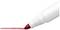Un marqueur rouge trace une ligne droite sur un fond blanc.