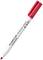 Marqueur rouge Staedtler de la gamme "Lumocolor compact", posé avec son capuchon, destiné à l'écriture sur tableaux blancs.