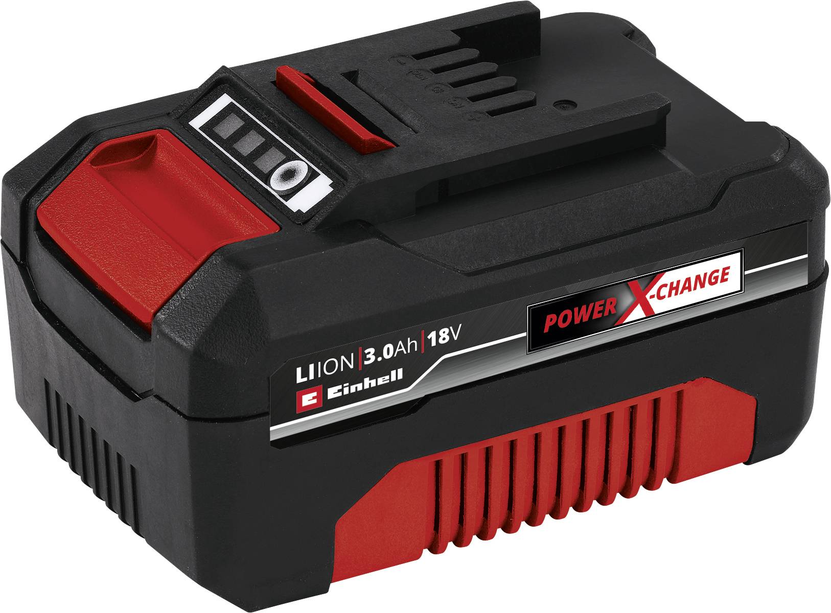 Image produit avec deux chargeurs de batterie et quatre batteries Einhell-PX ; en bas il est écrit « NOUVEAU DESIGN MÊME BATTERIE ».