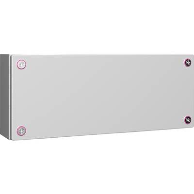 Boîte rectangulaire grise en métal avec quatre vis visibles aux coins, probablement un boîtier ou un couvercle de protection.