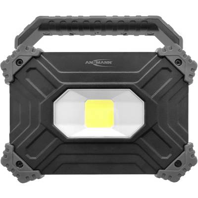 Lampe de travail portable avec boîtier robuste, grand champ lumineux LED central et poignée caoutchoutée pour un transport facile.