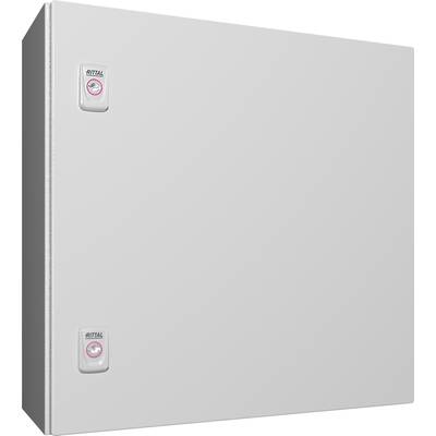 Une armoire électrique grise avec deux serrures sur la façade.