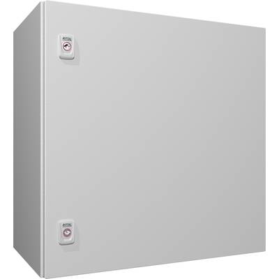 Armoire électrique grise laquée avec deux serrures, utilisée dans l'installation électrique pour le rangement sécurisé des composants électriques.