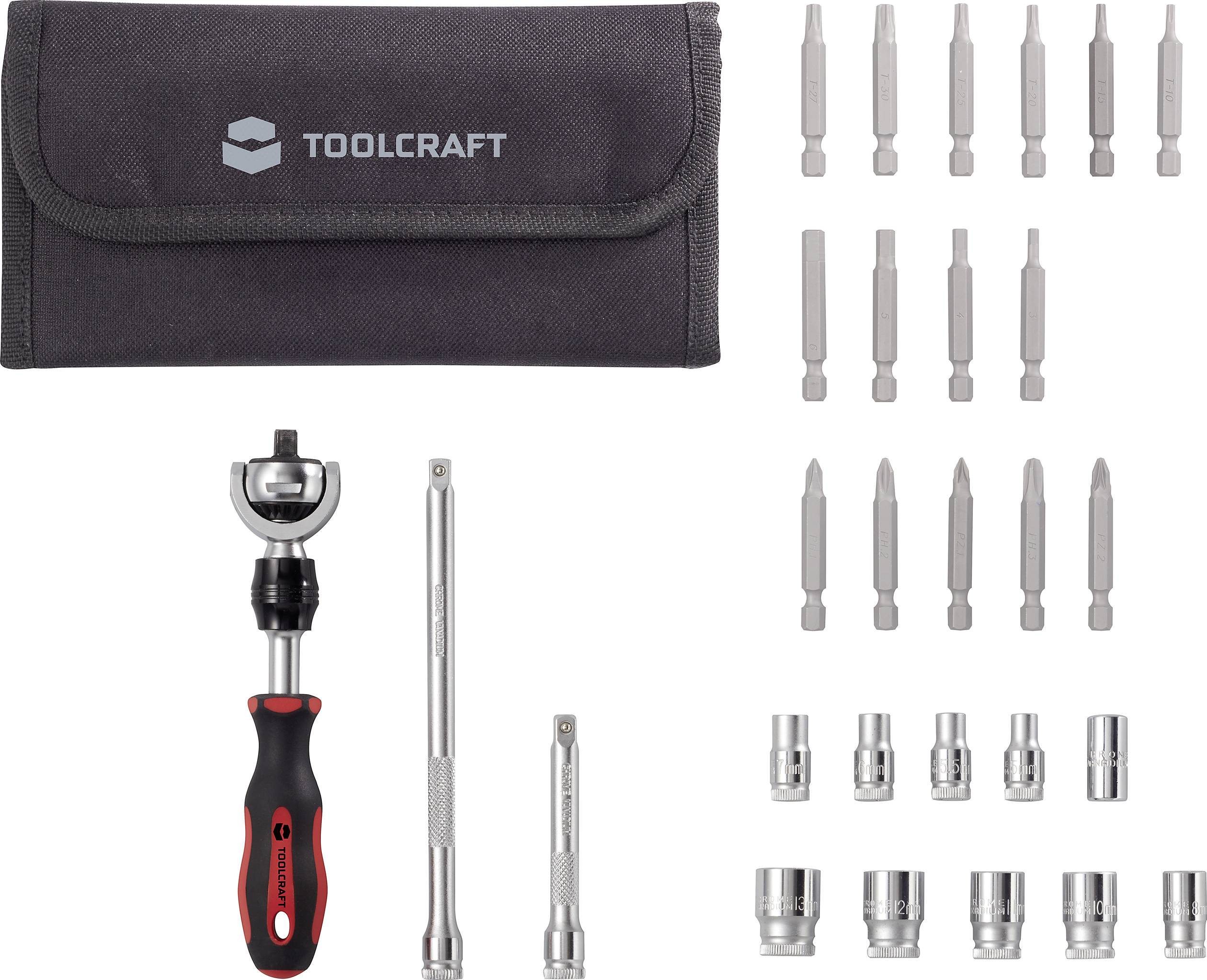 TOOLCRAFT Jeu de clés à douille métrique 1/4" (6.3 mm) 28 pièces TO-6754554
