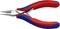 Pince coupante plate rouge et bleue de la marque Knipex, modèle numéro 35 22 115, avec poignée marquée 'Made in Germany'. Idéale pour des travaux précis.