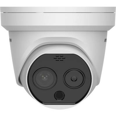 Caméra de surveillance dôme à double objectif, de couleur blanche, orientée vers le bas, typiquement utilisée à des fins de sécurité.