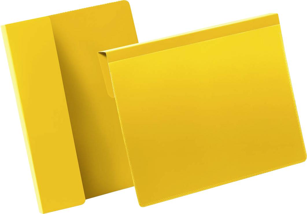 Deux dossiers jaunes, l'un légèrement ouvert, l'autre fermé.