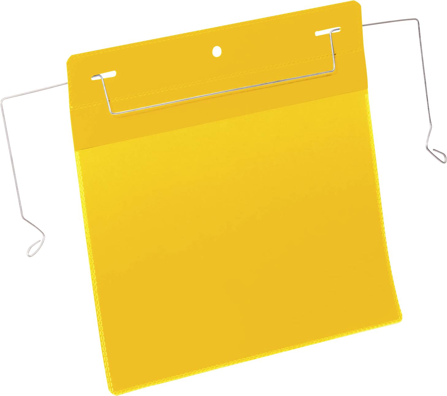 Piège à mouches jaune avec suspension en fil métallique ; adapté pour accrocher et capturer des insectes, en particulier les mouches, à l'intérieur.