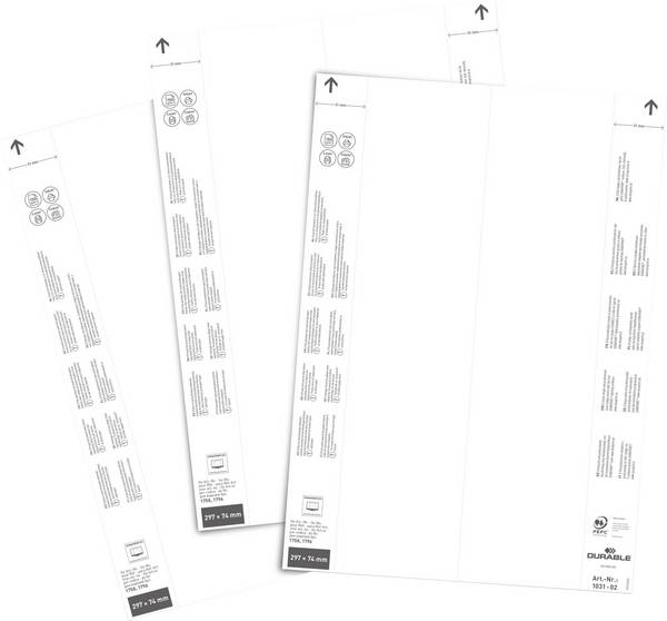 Feuilles avec étiquettes enfichables   (l x H) 297 mm x 74 mm    40 pc(s)