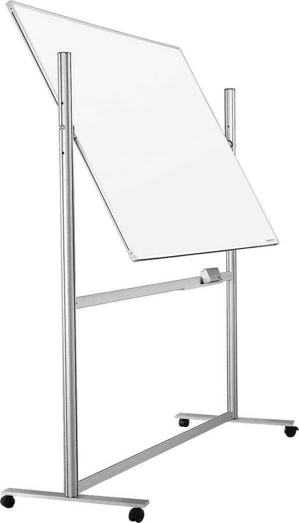 magnetoplan Tableau blanc ferroscript  blanc  boîte de rangement fournie, les deux côtés sont utilisables