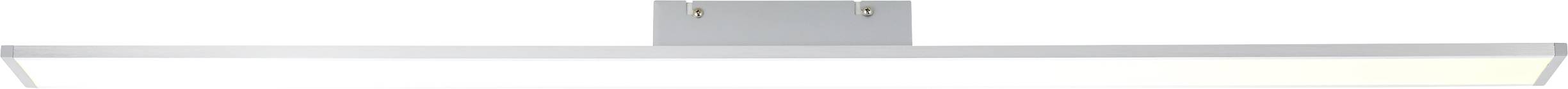Plafonnier LED large et moderne, avec boîtier rectangulaire en métal, adapté pour un éclairage uniforme de la pièce.