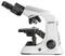 Un microscope optique blanc avec des détails noirs vu de côté, le nom de marque 'Kern' visible, adapté pour des études scientifiques.