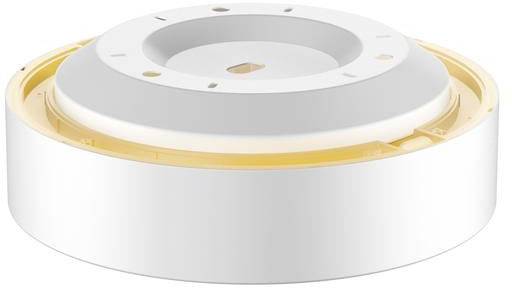 Luminaire encastré au plafond blanc, rond, à la forme simple et moderne, adapté à différents aménagements intérieurs.