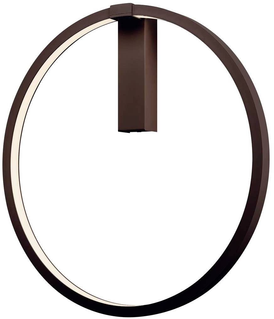 Plafonnier circulaire moderne avec un cadre brun dans un design minimaliste.