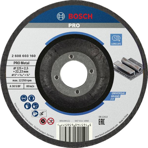 Bosch Accessories 2608603160 2608603160 Disque à tronçonner à moyeu déporté 125 mm 1 pc(s) acier