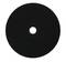 Un disque noir, circulaire, avec un petit trou central.