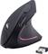 Souris ergonomique verticale en noir avec récepteur USB, adaptée pour un travail confortable sur ordinateur.