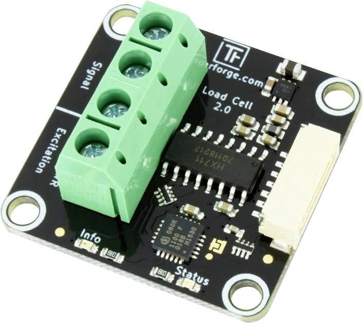 Circuit 'Dernière cellule 2.0' sur un circuit imprimé avec des bornes à vis vertes et plusieurs composants électroniques pour la technologie des capteurs.