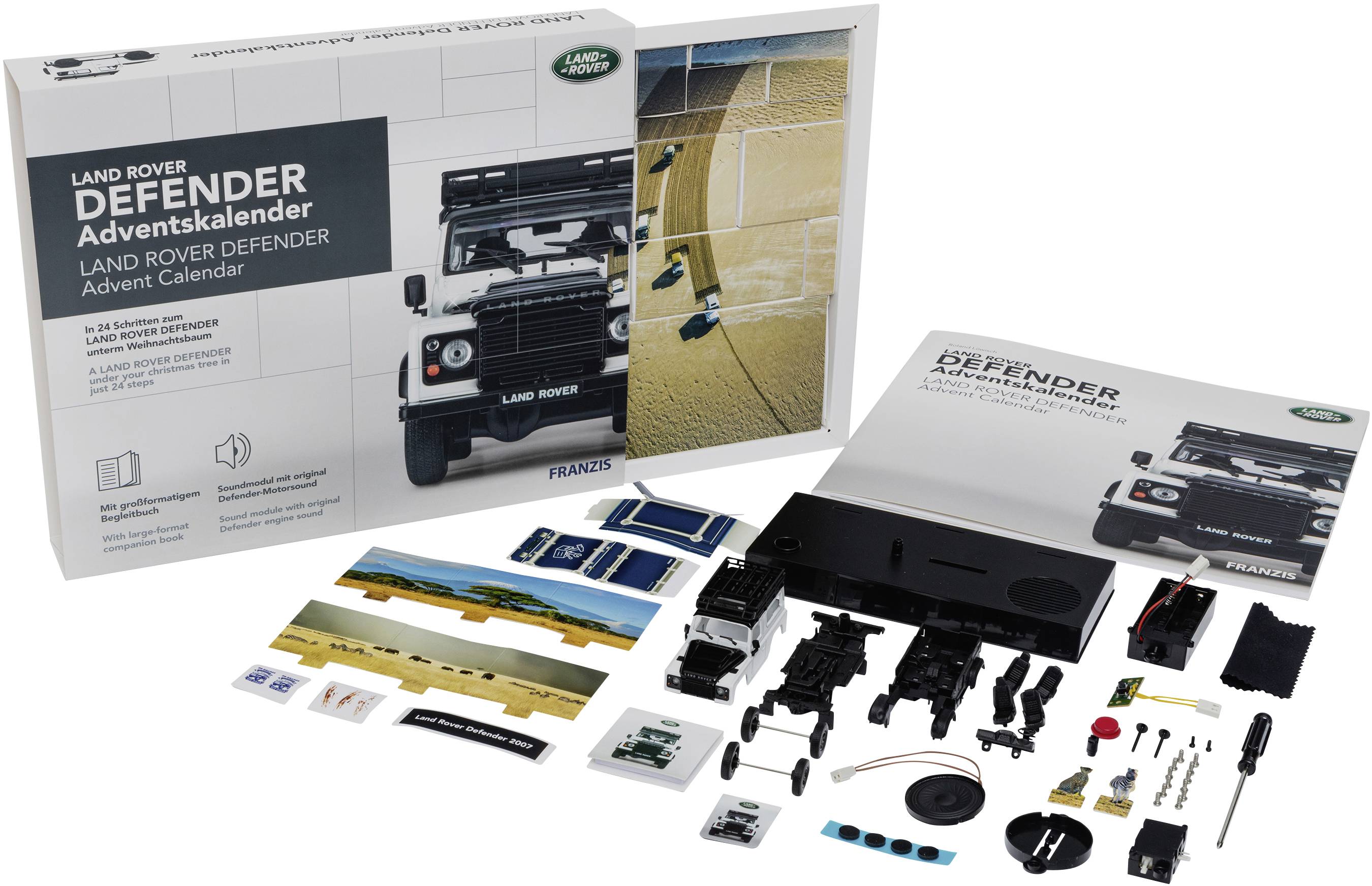 Franzis Verlag Land Rover Defender Land Rover Devender kit à monter, électronique, technique Calendrier de l'Avent Class-6