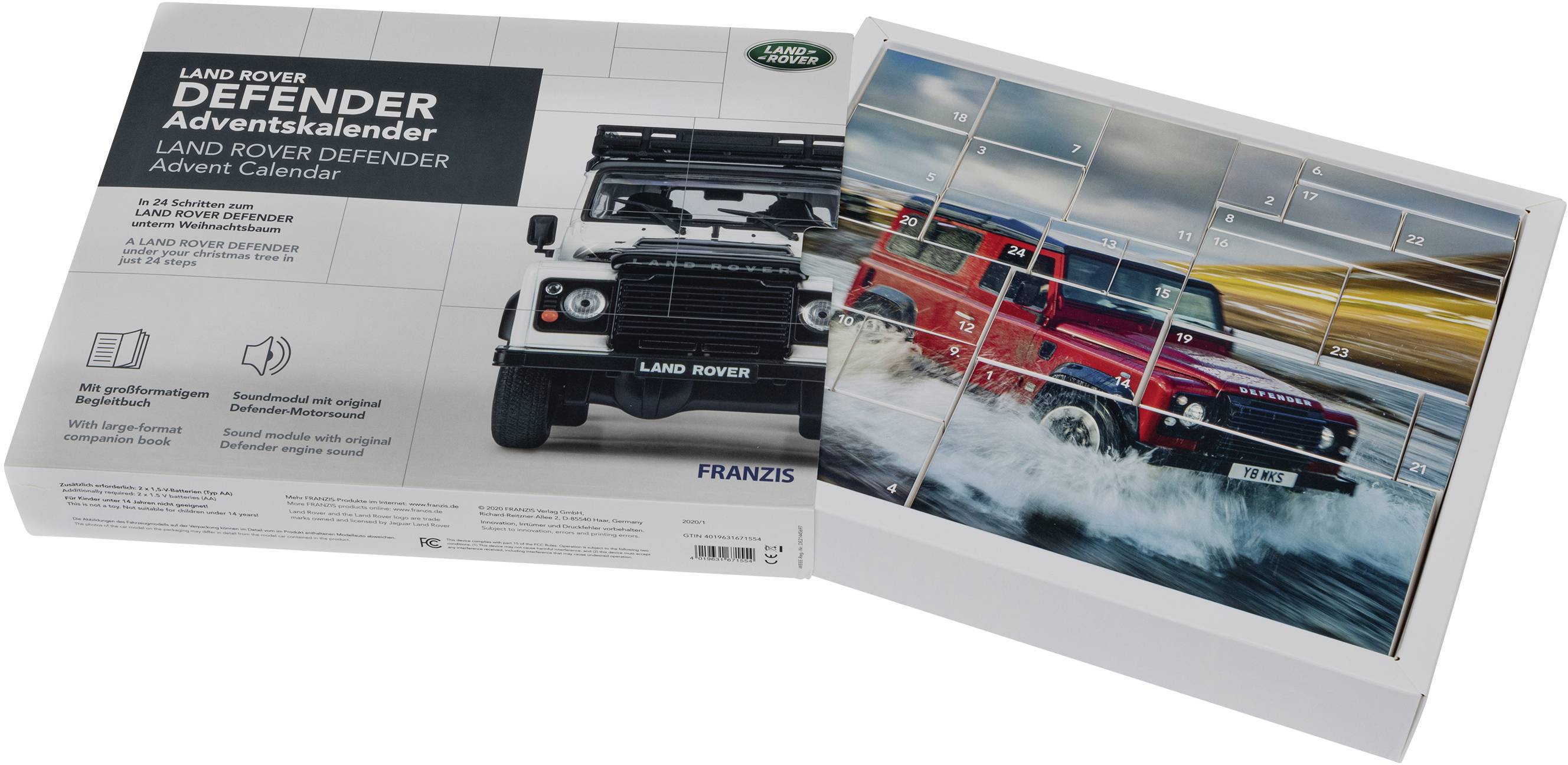 Franzis Verlag Land Rover Defender Land Rover Devender kit à monter, électronique, technique Calendrier de l'Avent Class-7