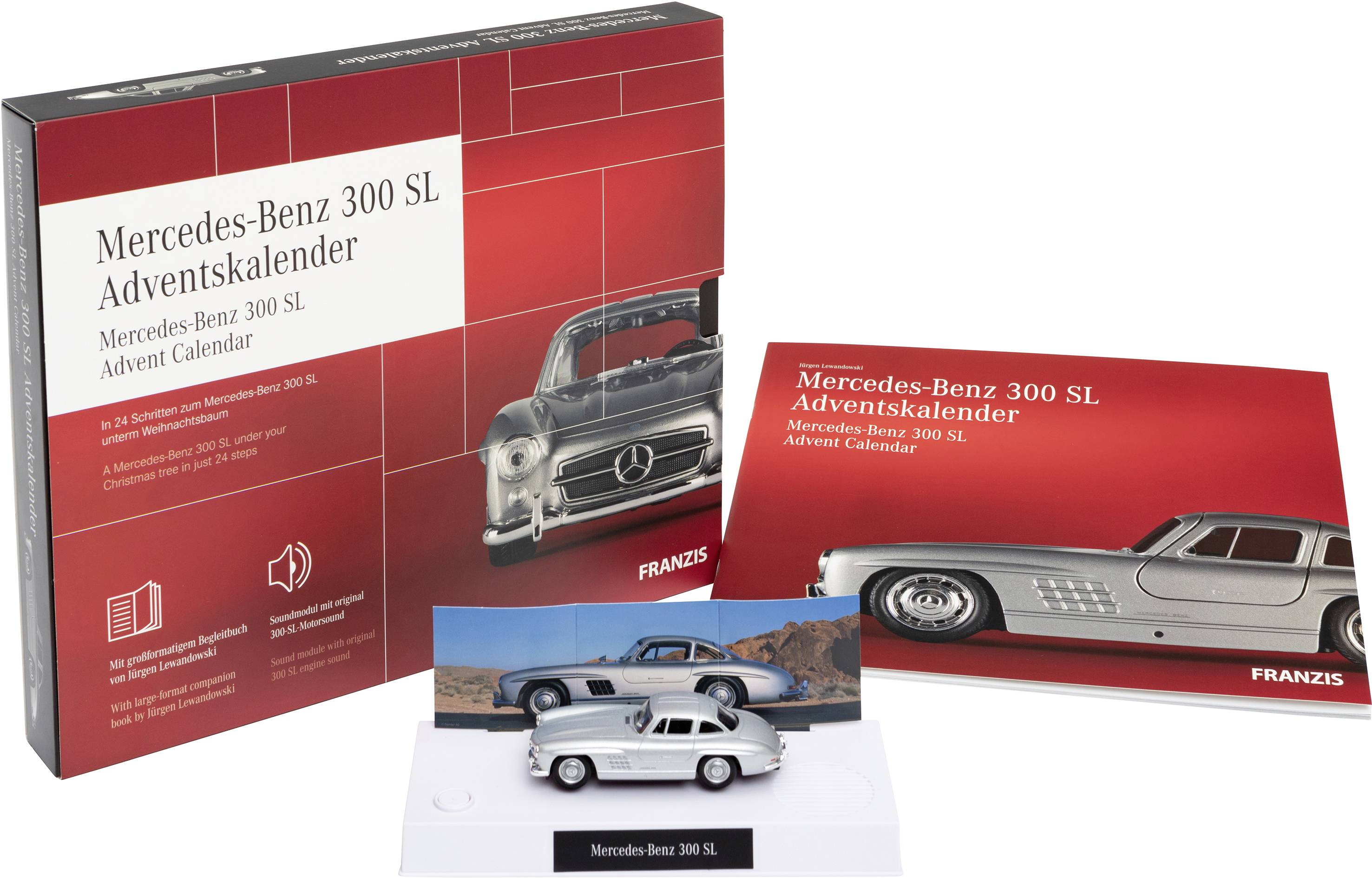Franzis Verlag Mercedes-Benz 300 SL kit à monter, électronique, technique Calendrier de l'Avent Classe d'âge à partir de-6