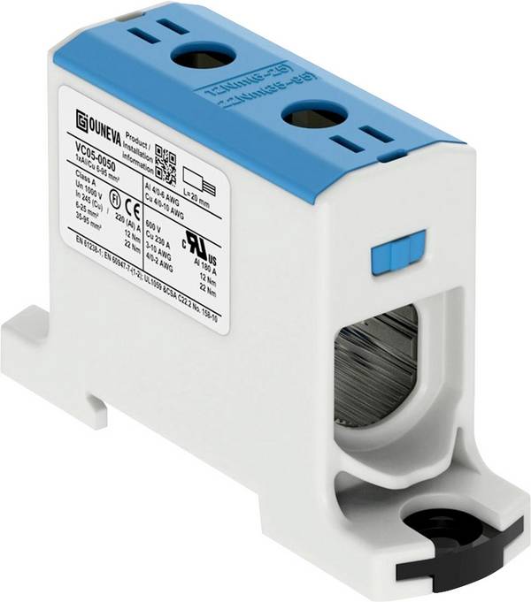 Ouneva Group VC05-0050 Bloc de distribution raccord à vis bleu 1 pc(s)