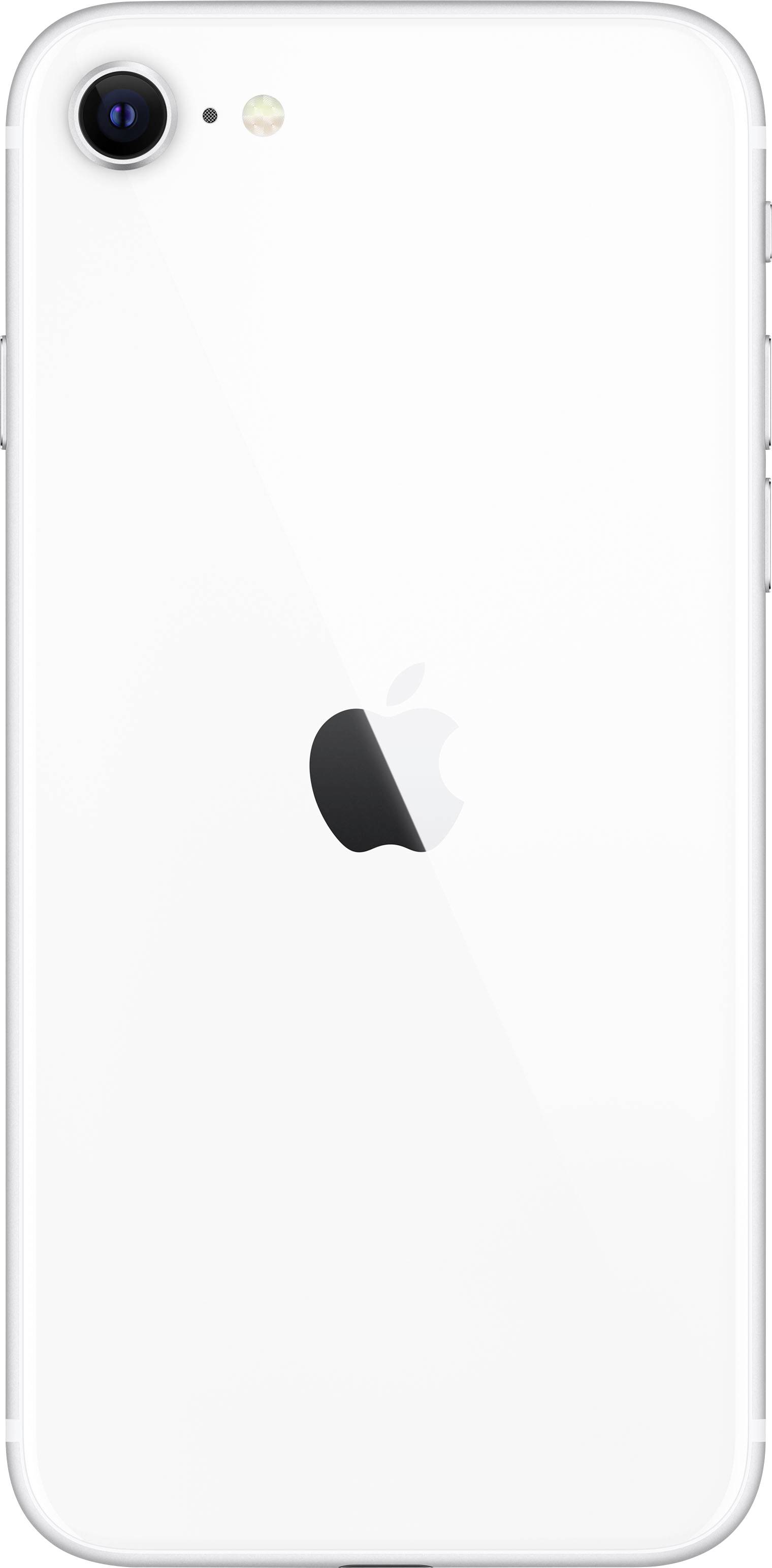 Dos d'un smartphone blanc avec le logo Apple au centre.