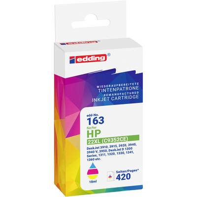 Edding Encre remplace HP 22XL (C9352CE) compatible couleur EDD-163 18-163-0