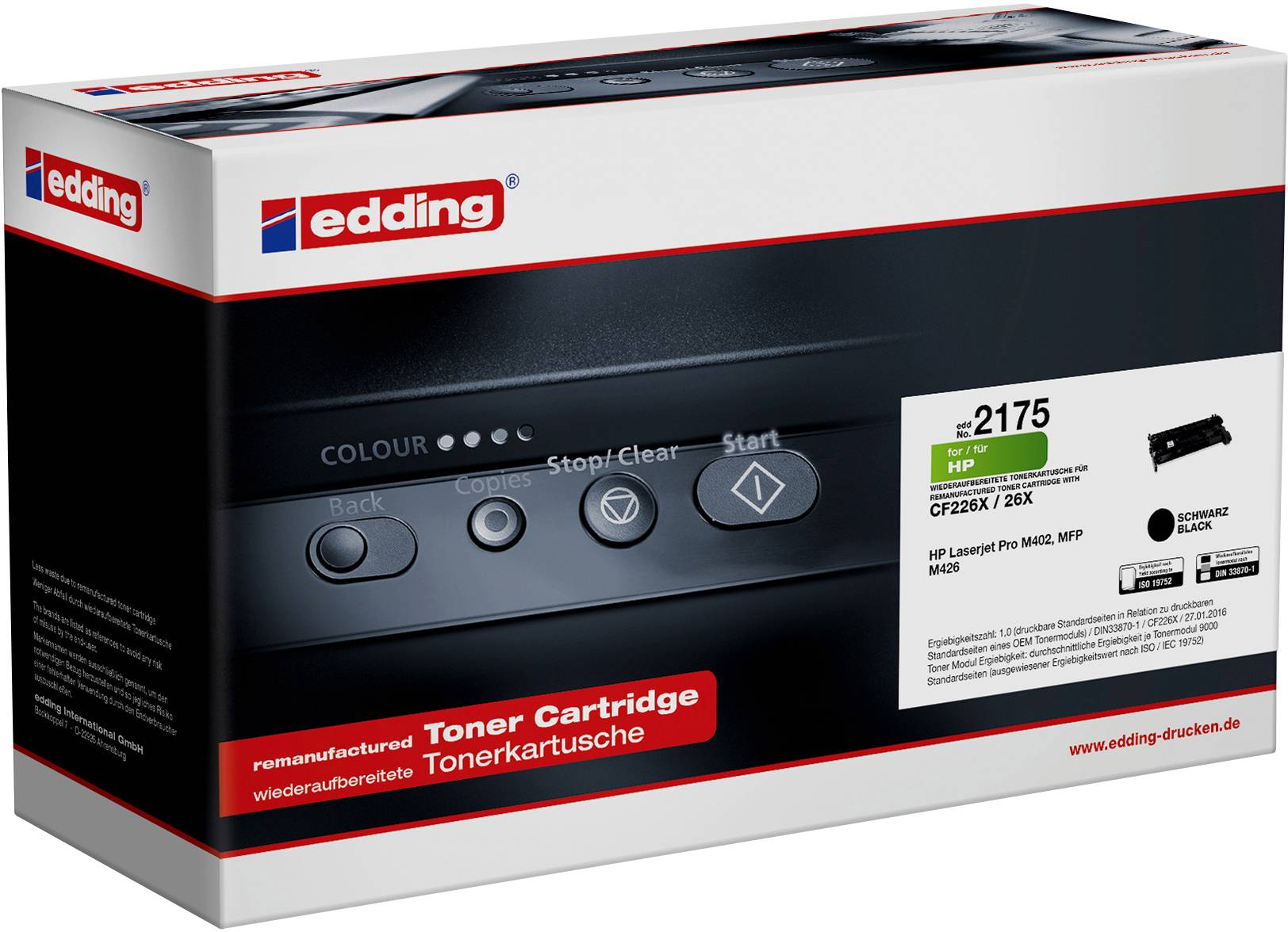 Edding EDD-2175 Toner remplace HP 26X (CF226X) noir compatible Cassette de toner