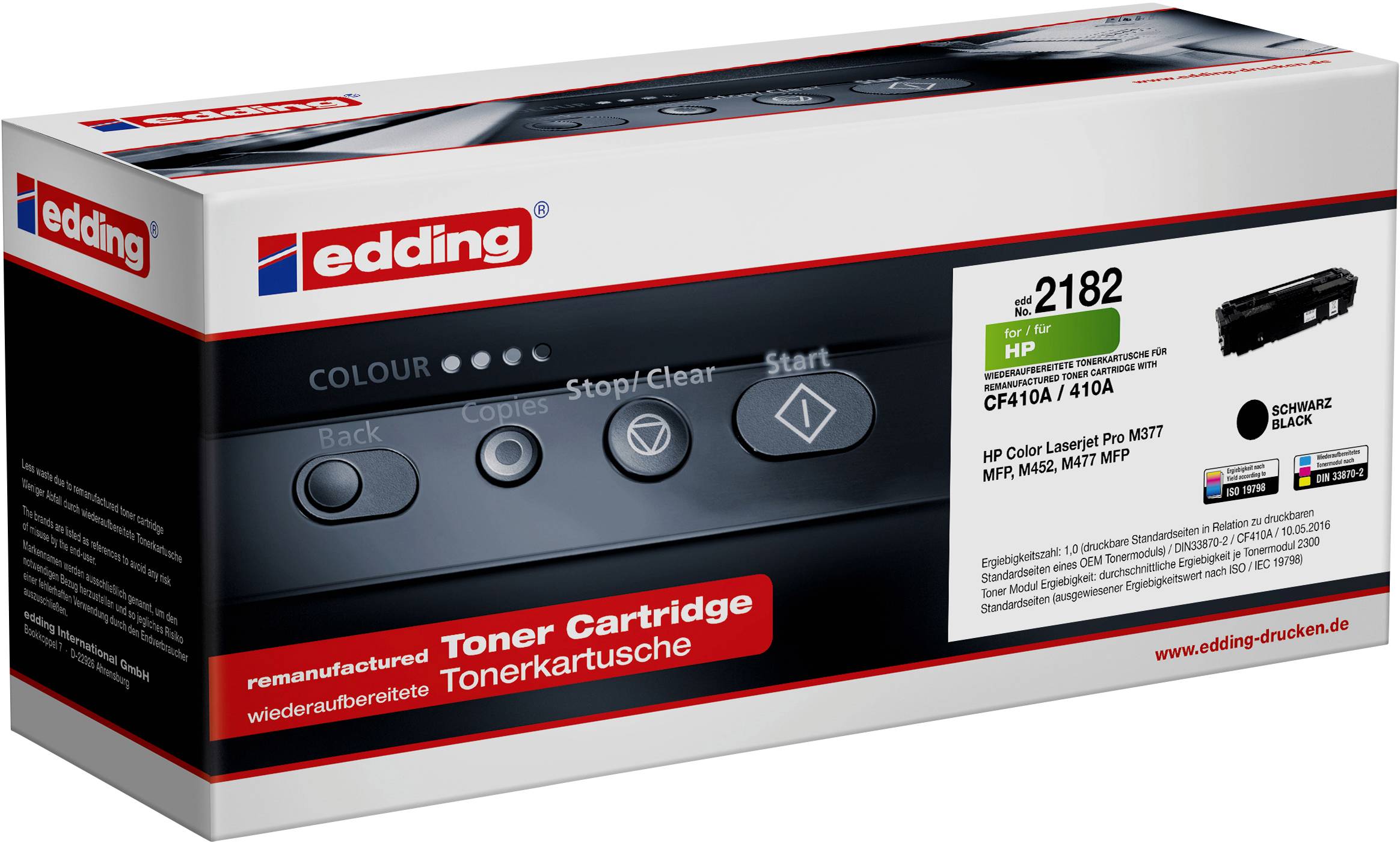 Edding EDD-2182 Toner remplace HP 410A (CF410A) noir compatible Cassette de toner