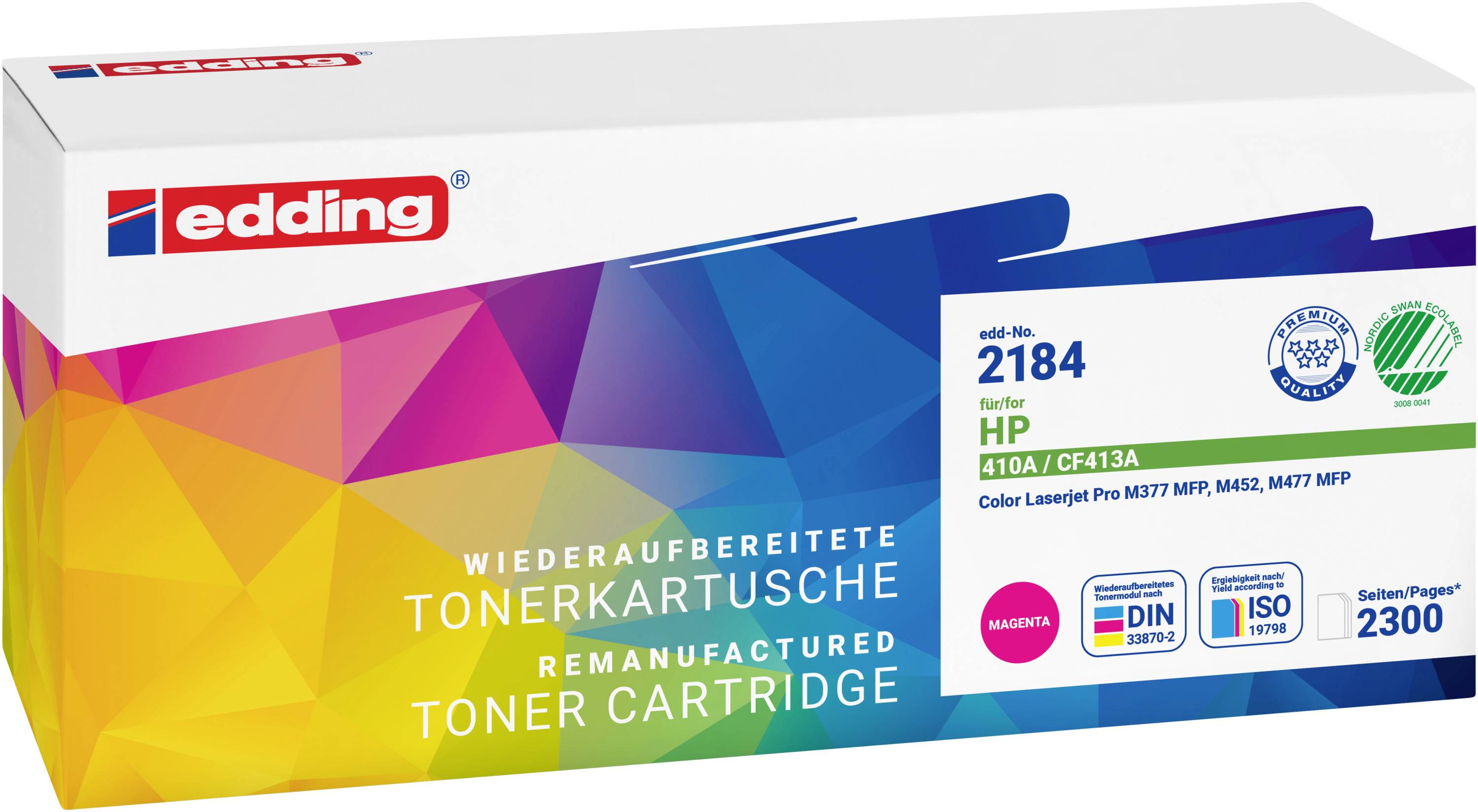 Edding Toner remplace HP 410A (CF413A) compatible magenta 2600 pages EDD-2184 18-2184