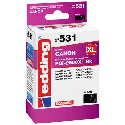 'Cartouche rechargée pour Canon, modèle n° 531, Noir, compatible avec PGI-2500XL Bk, pour imprimantes séries MAXIFY MB et iB.'
