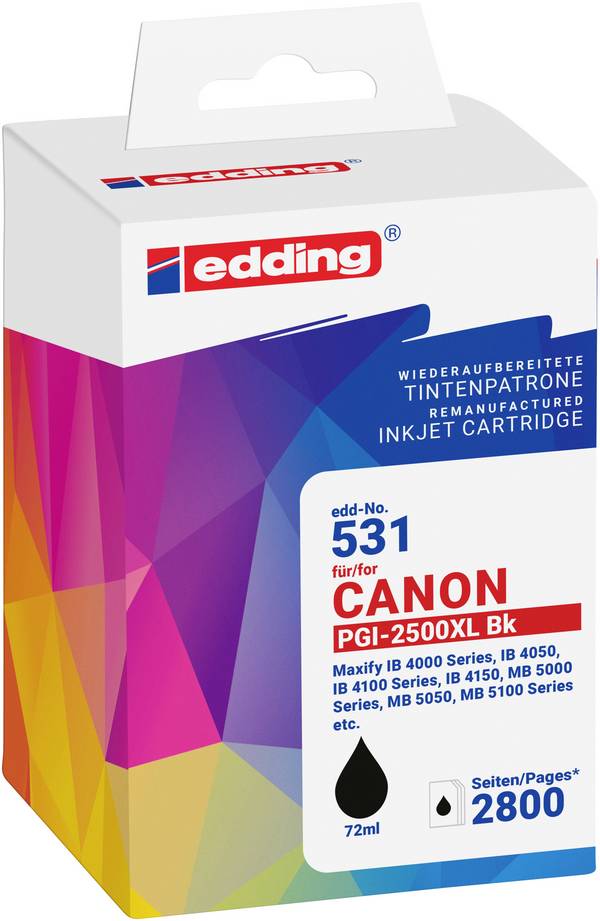 Edding Encre remplace Canon PGI-2500XLBk compatible  noir EDD-531 18-531