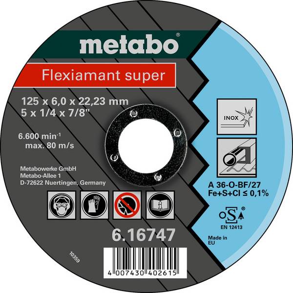 Metabo 616747000 Flexiamant super Disque abrasif Diamètre 125 mm Ø de perçage 22.23 mm  25 pc(s)