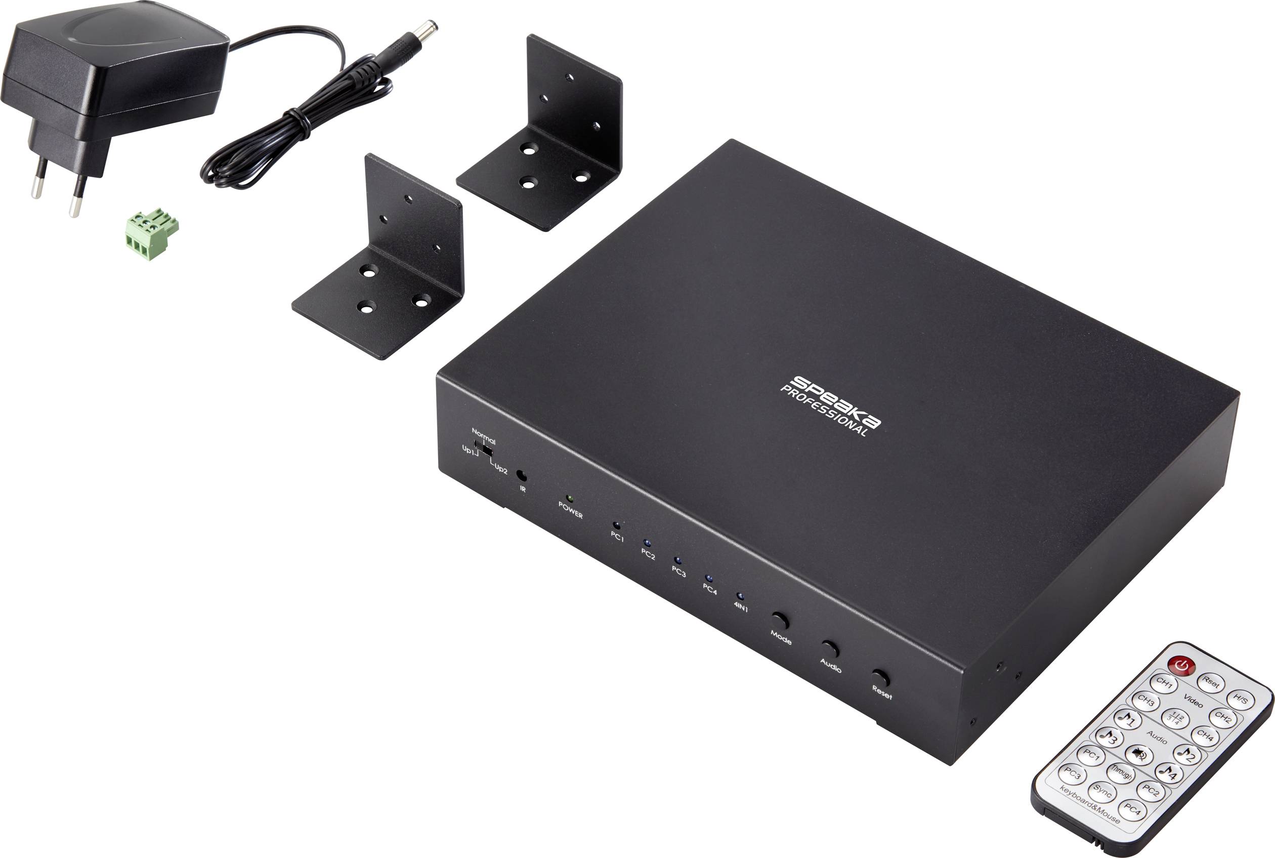 Commutateur KVM 4x SpeaKa Professional SP-KVM-340, Multi-View-4