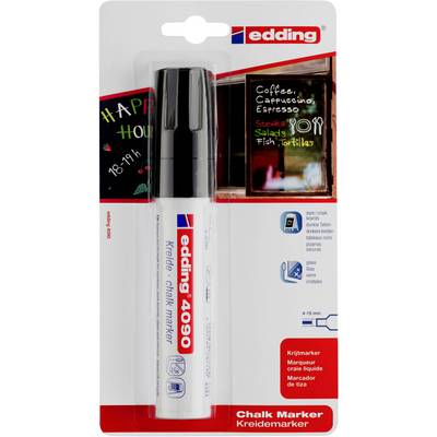 Edding 4090 4-4090-1-1001 Marqueur craie noir 4 mm, 15 mm-0