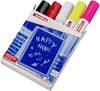 Edding 4090 4-4090999 Marqueur craie noir, rouge, blanc, jaune fluorescent, rose fluorescent 4 mm, 15 mm