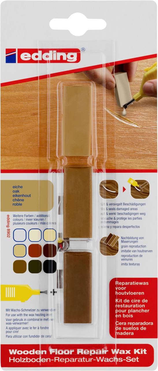 Edding 8902 4-8902-1-4603 Kit de cire de réparation parquet chêne